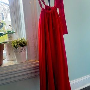 Pleated, Red Holiday Dress!